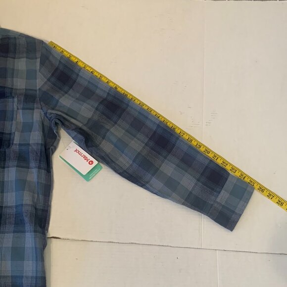 Marmot Men Fairfax Novelty Lightweight Flannel Shirt Large NWT Arctic Navy - Picture 10 of 12